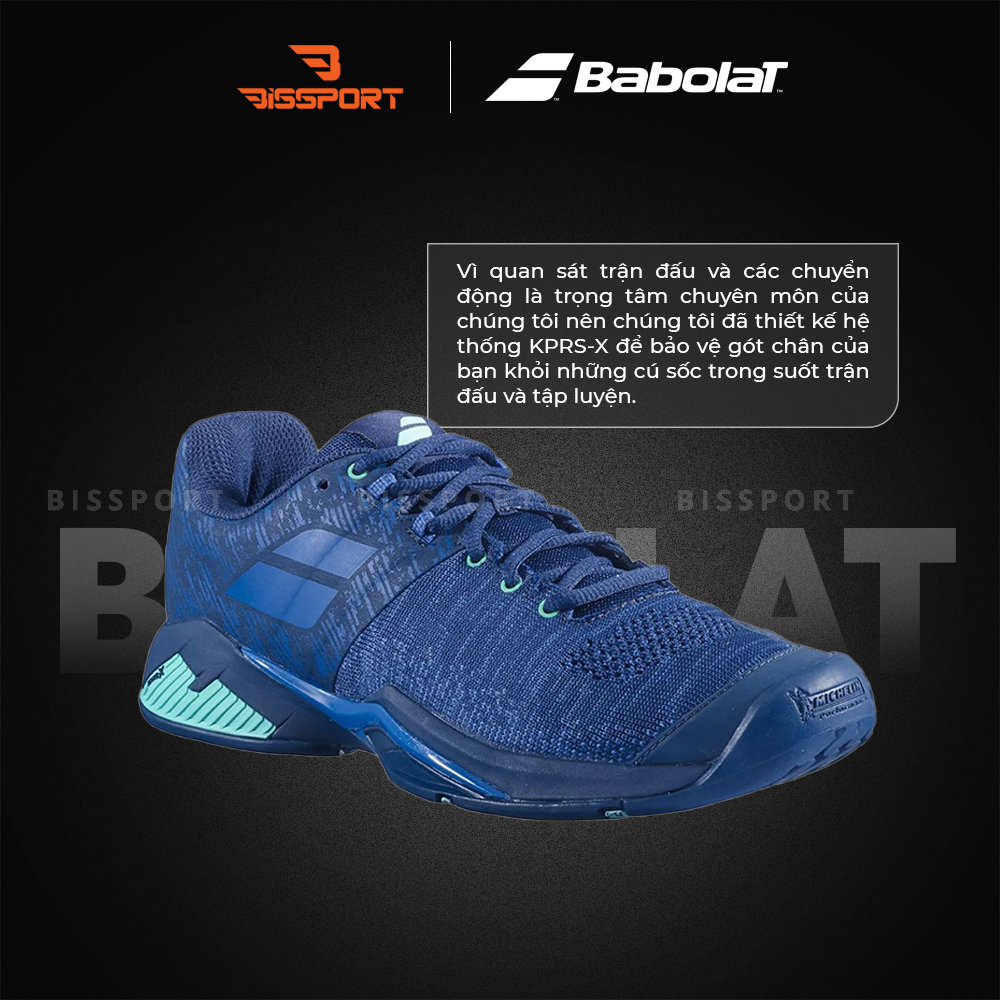 Giày Pickleball / Tennis Babolat Propulse Blast AC Men Chính Hãng - Trắng Xanh Lá (30F26442T) - Ổn định - Bám Sân - Chắc Chân